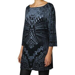 Lynn Ritchie Black Velvet Tunic Top Women's Size M NWT